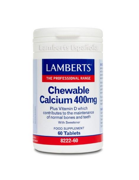 Calcio Masticable 400 mg. Lamberts - 60 tabletas