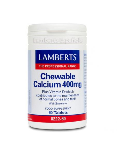 Calcio Masticable 400 mg. Lamberts - 60 tabletas