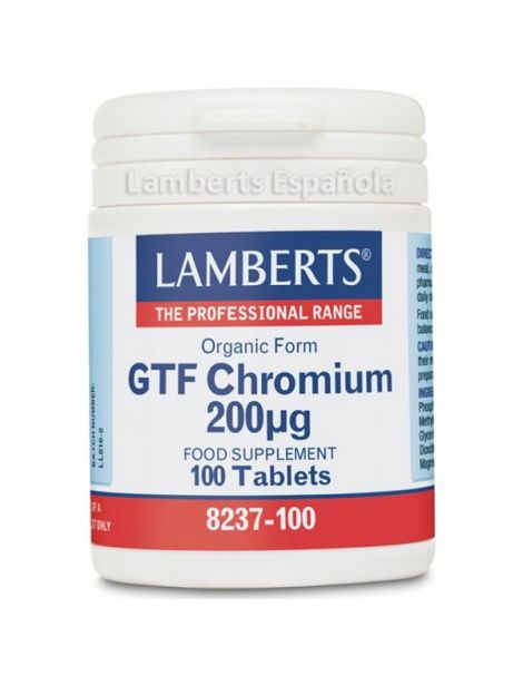 Cromo GTF 200 mcg. Lamberts - 100 tabletas