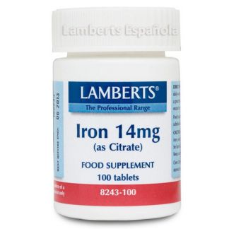 Hierro 14 mg. Lamberts - 100 tabletas