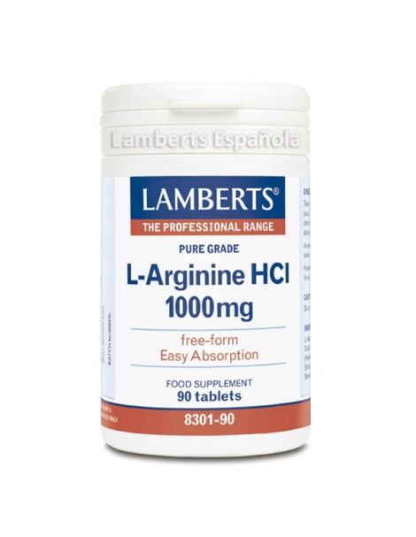 L-Arginina HCI 1000 mg. Lamberts - 90 tabletas