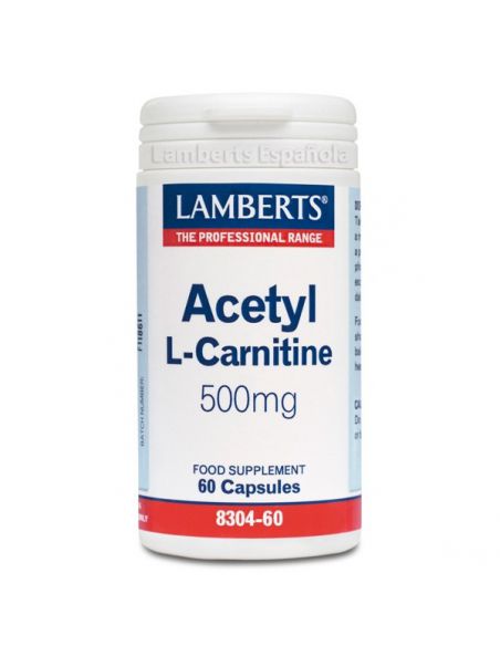 L-Acetil Carnitina HCI 500 mg. Lamberts - 60 cápsulas