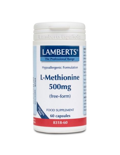 L-Metionina 500 mg. Lamberts - 60 cápsulas