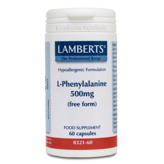 L-Fenilalanina 500 mg. Lamberts - 60 cápsulas