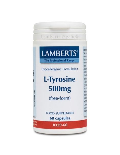 L-Tirosina 500 mg. Lamberts - 60 cápsulas