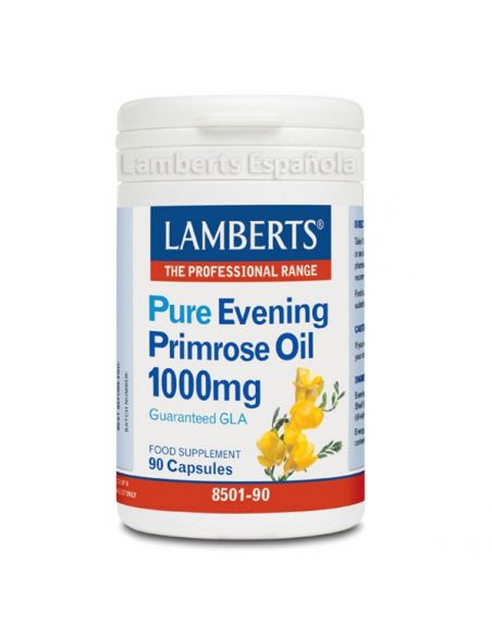 Aceite de Prímula Puro 1000 mg. Lamberts - 90 cápsulas