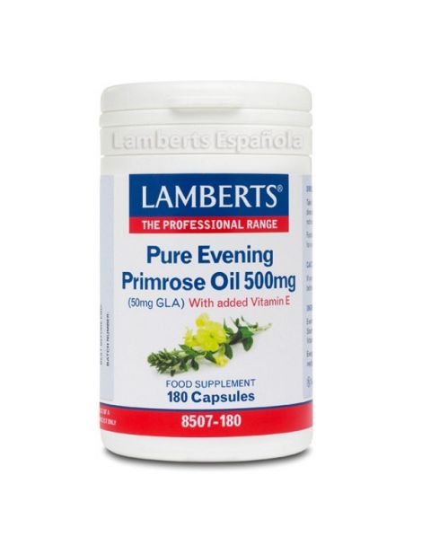 Aceite de Prímula Puro 500 mg. Lamberts - 180 cápsulas