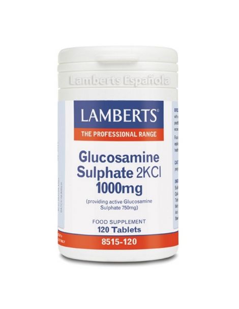Sulfato de Glucosamina 2KCI 1000 mg. Lamberts - 120 tabletas