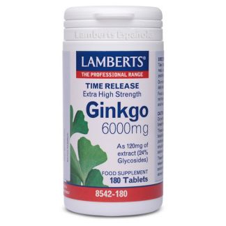 Ginkgo Biloba 6000 mg. Lamberts -  180 tabletas