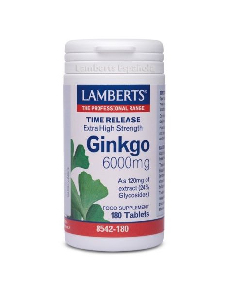 Ginkgo Biloba 6000 mg. Lamberts -  180 tabletas