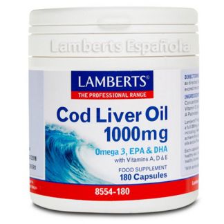 Aceite de Hígado de Bacalao 1000 mg. Lamberts -  180 cápsulas