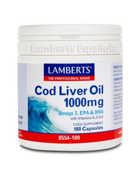 Aceite de Hígado de Bacalao 1000 mg. Lamberts -  180 cápsulas
