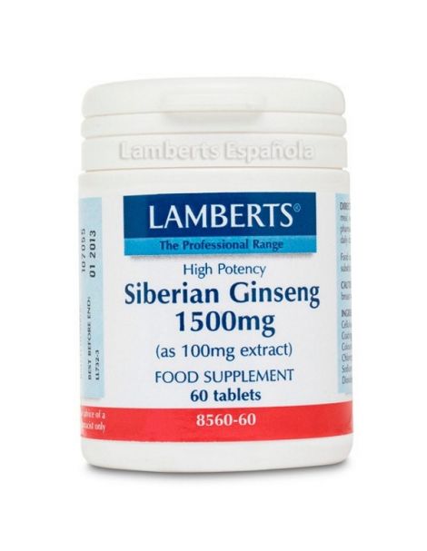 Ginseng Siberiano 1500 mg. Lamberts -  60 tabletas