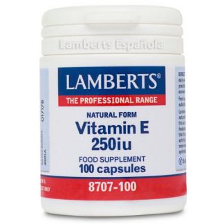 Vitamina E Natural 250 UI Lamberts - 100 cápsulas