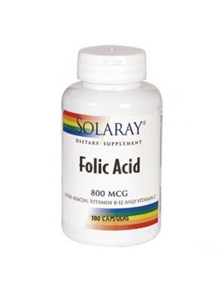 Ácido Fólico 800 mcg. Solaray - 100 cápsulas