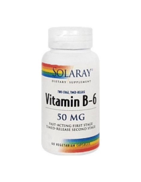 Vitamina B6 50 mg. Acción Retardada Solaray - 60 cápsulas