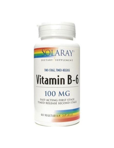 Vitamina B6 100 mg. Acción Retardada Solaray - 60 cápsulas