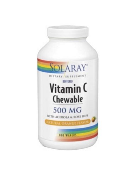 Vitamina C 500 mg. Masticable Naranja Solaray - 100 comprimidos 