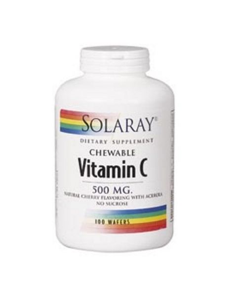Vitamina C 500 mg. Masticable Cereza Solaray - 100 comprimidos 