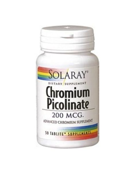Picolinato de Cromo 200 mcg. Solaray - 50 comprimidos