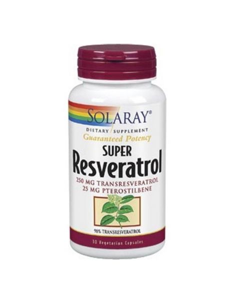 Super Resveratrol 250 mg. Solaray - 30 cápsulas