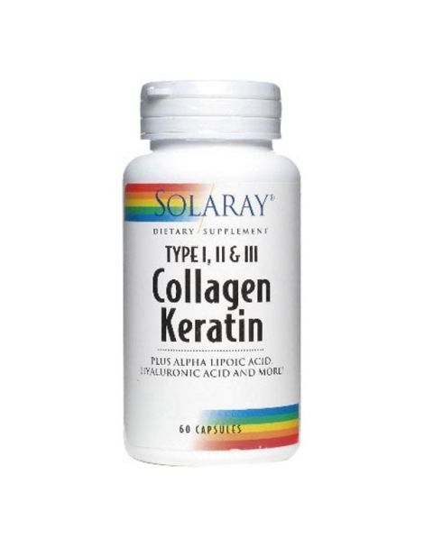 Collagen Keratin Solaray - 60 cápsulas