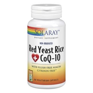 Red Yeast Rice Plus Q10 (Levadura Roja de Arroz) Solaray - 60 cápsulas