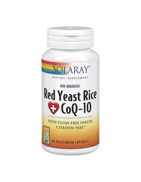 Red Yeast Rice Plus Q10 (Levadura Roja de Arroz) Solaray - 60 cápsulas