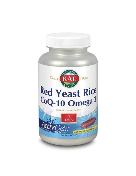 Red Yeast Rice, CoQ10 y Omega 3 Kal - 60 perlas