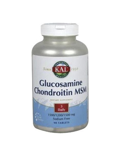 Glucosamina con Condroitina y MSM Kal - 90 comprimidos