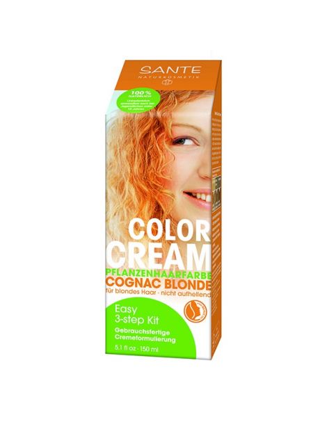 Crema Colorante Capilar Rubio Coñac Sante - 150 ml.