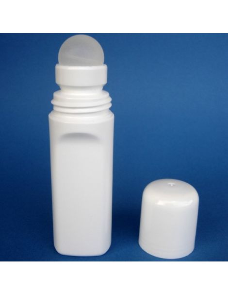 Frasco de Plástico Blanco Roll-on - 75 ml.