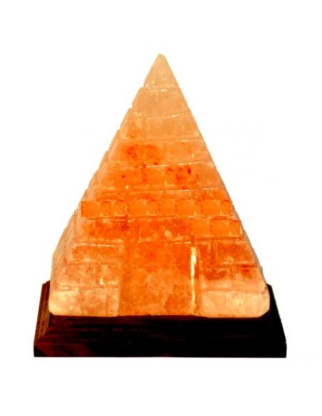 Lámpara de Sal Pirámide con Líneas