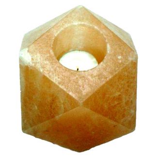 Portavelas de Sal Pulido Forma Diamante