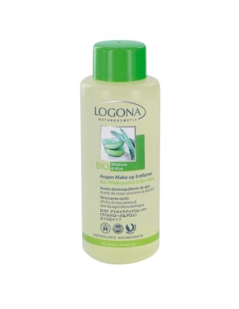 Aceite Desmaquillante de Ojos Rosas Silvestres & Aloe Bio Logona - 100 ml.