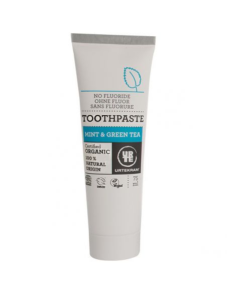 Dentífrico de Té Verde y Menta Urtekram - 75 ml.