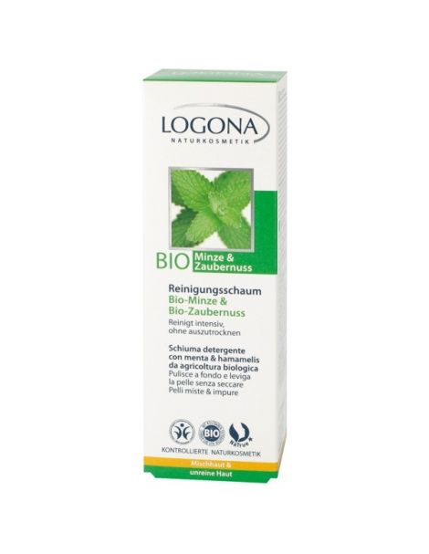 Espuma Limpiadora Menta & Hamamelis Bio Logona - 100 ml.