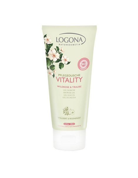 Gel de Ducha Rosa Silvestre & Uva Vitality Logona - 200 ml.