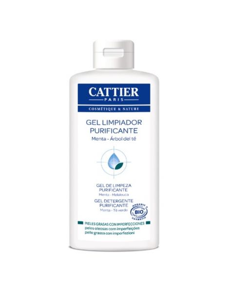 Gel Limpiador Purificante Menta-Árbol del Té Cattier - 200 ml.