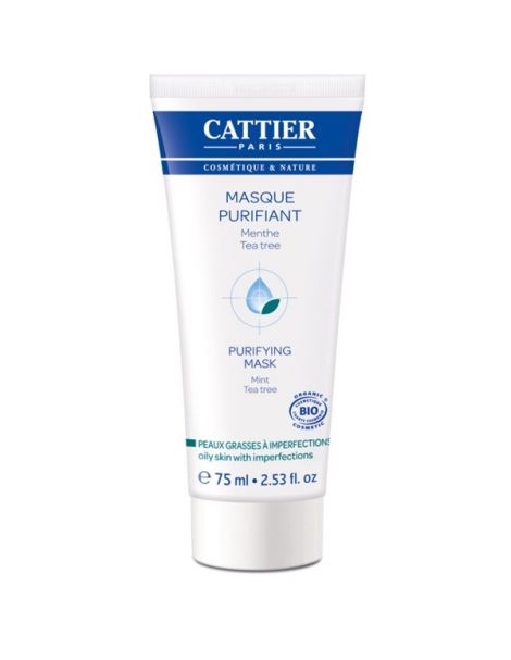 Mascarilla Purificante Menta-Árbol del Té Cattier - 75 ml.