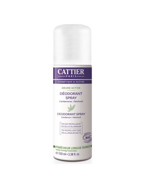 Desodorante Spray Brume Active Cattier - 100 ml.