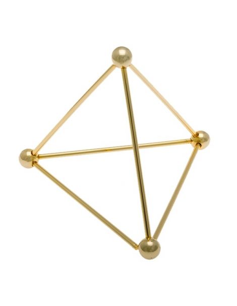 Tetraedro de Metal Dorado