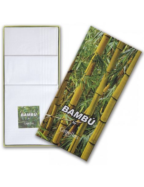 Pañuelos de Bambú para Caballero Blancos - 3 unidades