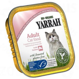 Tarrina para Gatos con Salmón y Gambas Bio Yarrah - 100 gramos