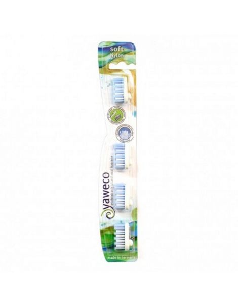 Recambios Cepillo Dental Nylon Suave Yaweco - 4 unidades