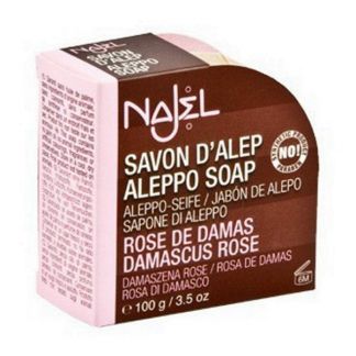 Jabón de Alepo con Rosa de Damasco Najel - pastilla de 100 gramos