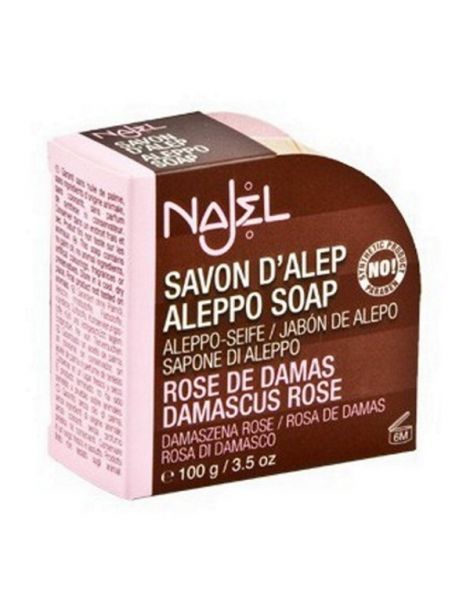 Jabón de Alepo con Rosa de Damasco Najel - pastilla de 100 gramos