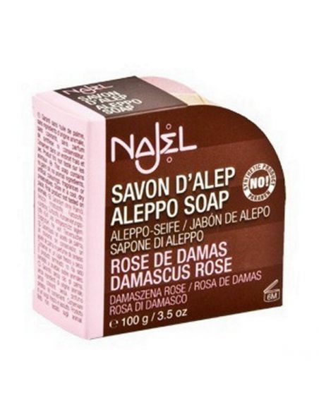 Jabón de Alepo con Rosa de Damasco Najel - pastilla de 100 gramos