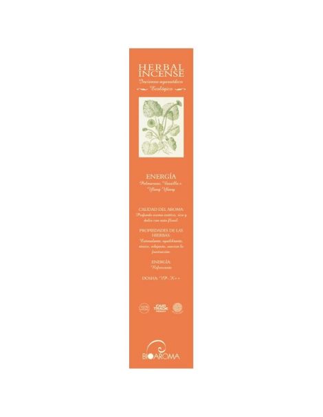 Incienso Ayurvédico Ecológico Energía BioAroma - 12 varillas