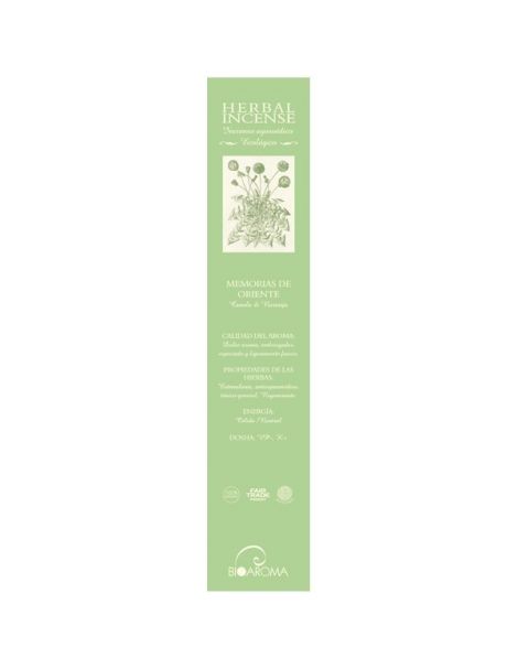 Incienso Ayurvédico Ecológico Memorias de Oriente BioAroma - 12 varillas